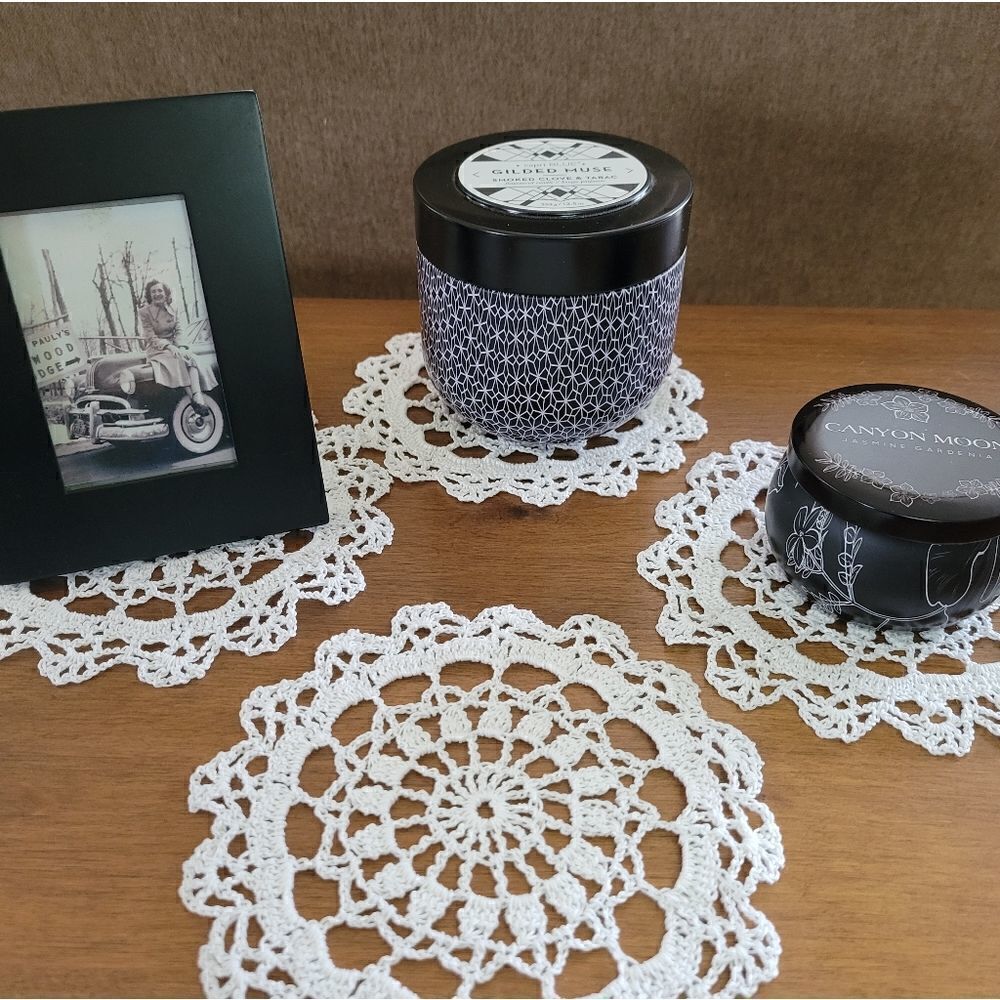 Set of 4 New Crocheted Doilies
